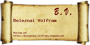 Beleznai Volfram névjegykártya